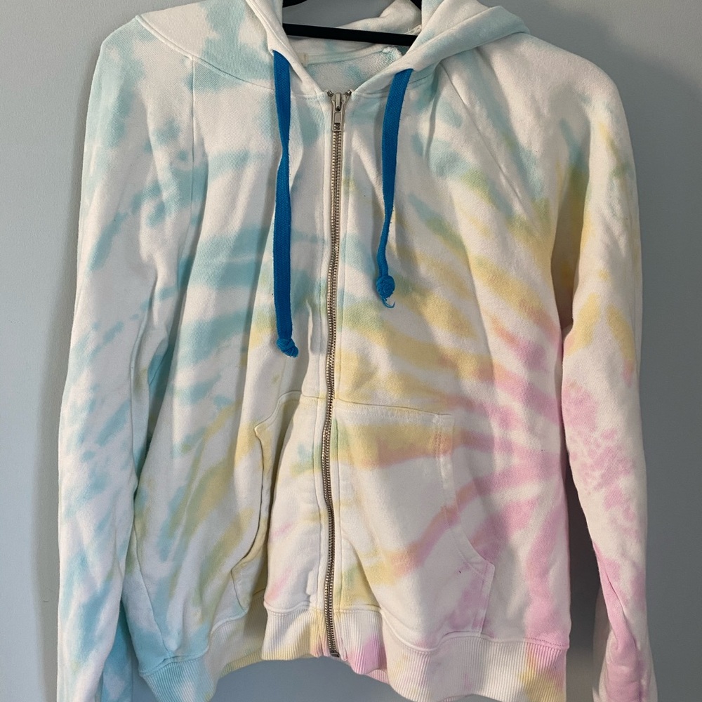 Bandier warm zip up tie dye
